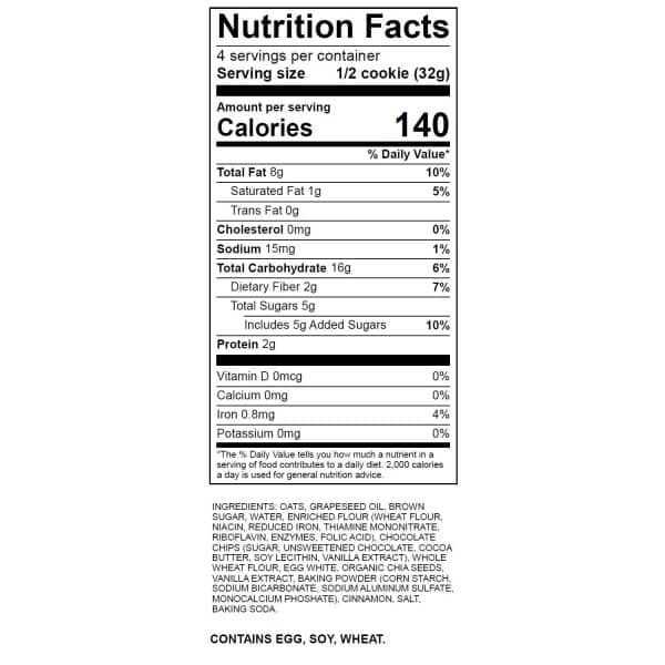 Chocolate Chip Cookie Nutritional Facts